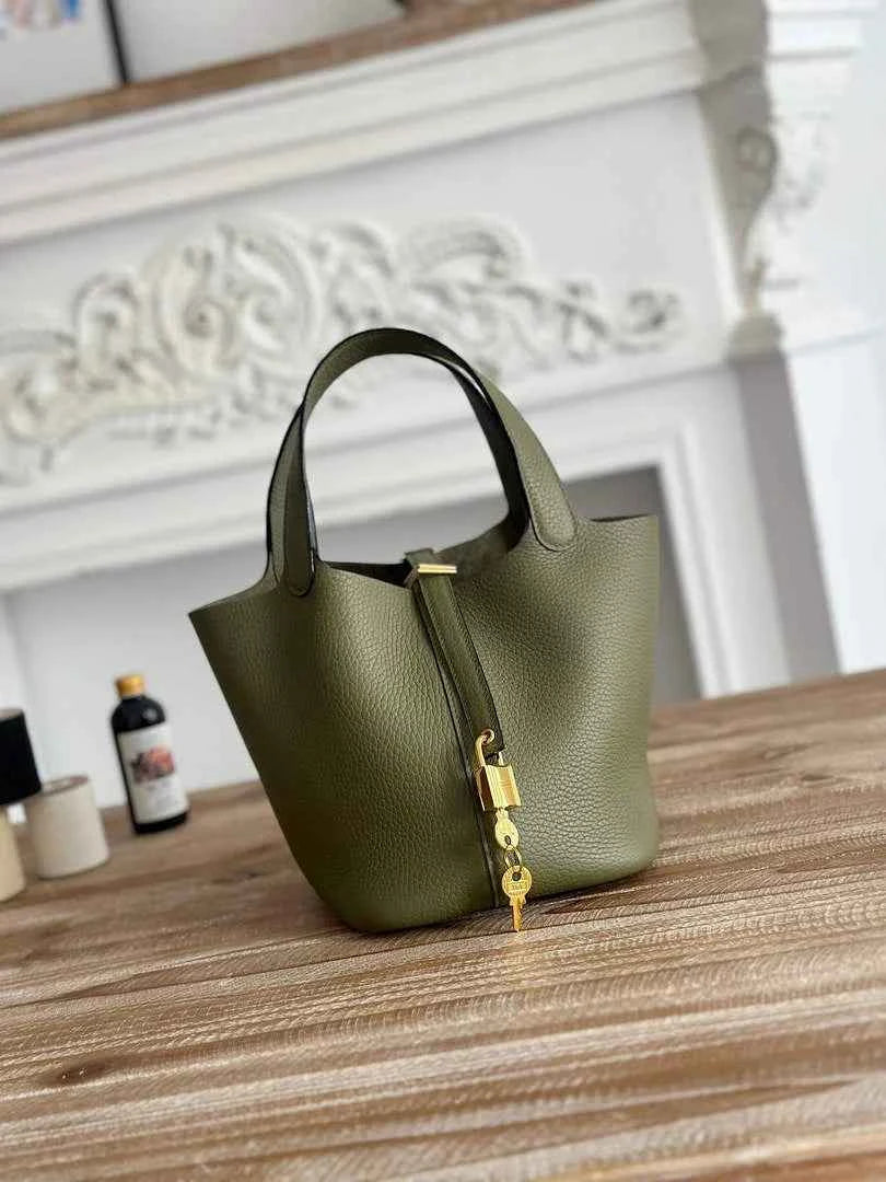 Hermès Picotin Lock 18 pocket bag Togo Leather Army Green H9352001