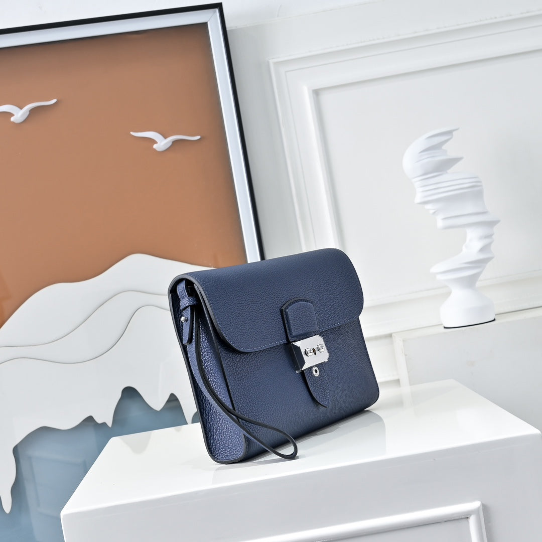 Hermès Sac a Depeches 24 – Togo Calfskin Navy - Default Title - View 2