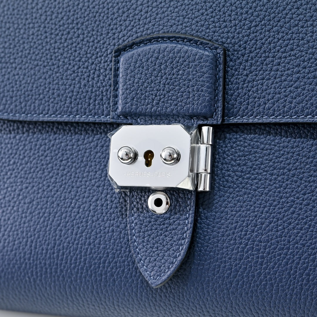 Hermès Sac a Depeches 24 – Togo Calfskin Navy - Default Title - View 6