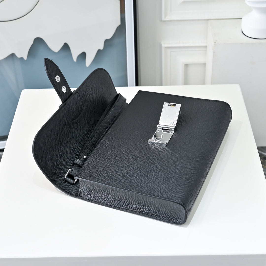 Hermès Sac a Depeches 24 | Epsom Calfskin | Black - Default Title - View 6