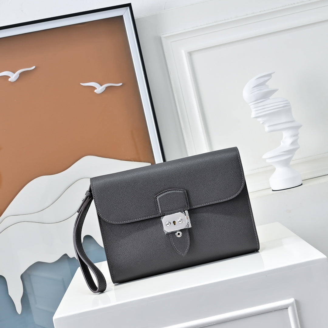 Hermès Sac a Depeches 24 Dark Gray Epsom Calfskin Leather Bag - Default Title - View 2