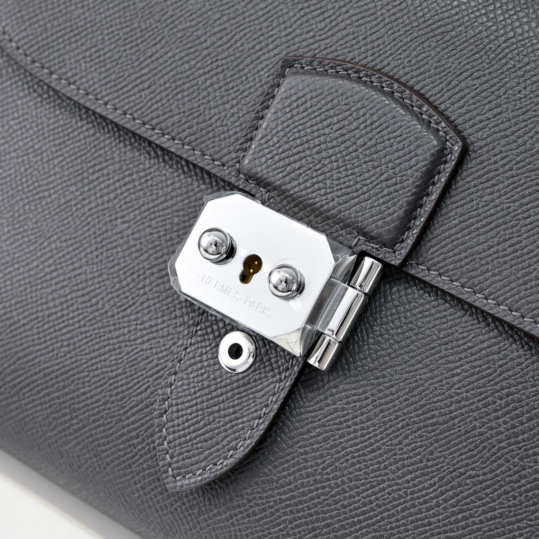 Hermès Sac a Depeches 24 Dark Gray Epsom Calfskin Leather Bag - Default Title - View 6