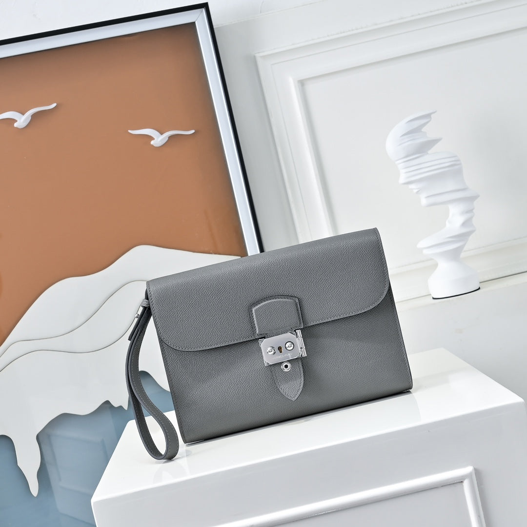 Hermès Sac a Depeches 24 – Gray Epsom Calfskin - Default Title - View 1