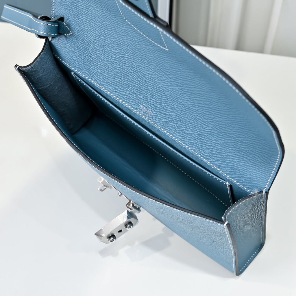 Hermès Sac a Depeches 24 – Blue Epsom Calfskin - Default Title - View 9