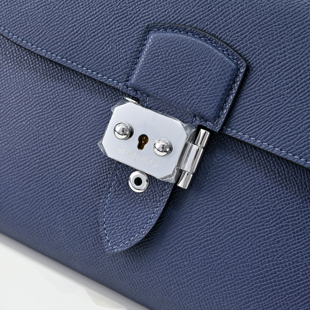 Hermès Sac a Depeches 24 | Epsom Calfskin | Navy - Default Title - View 5