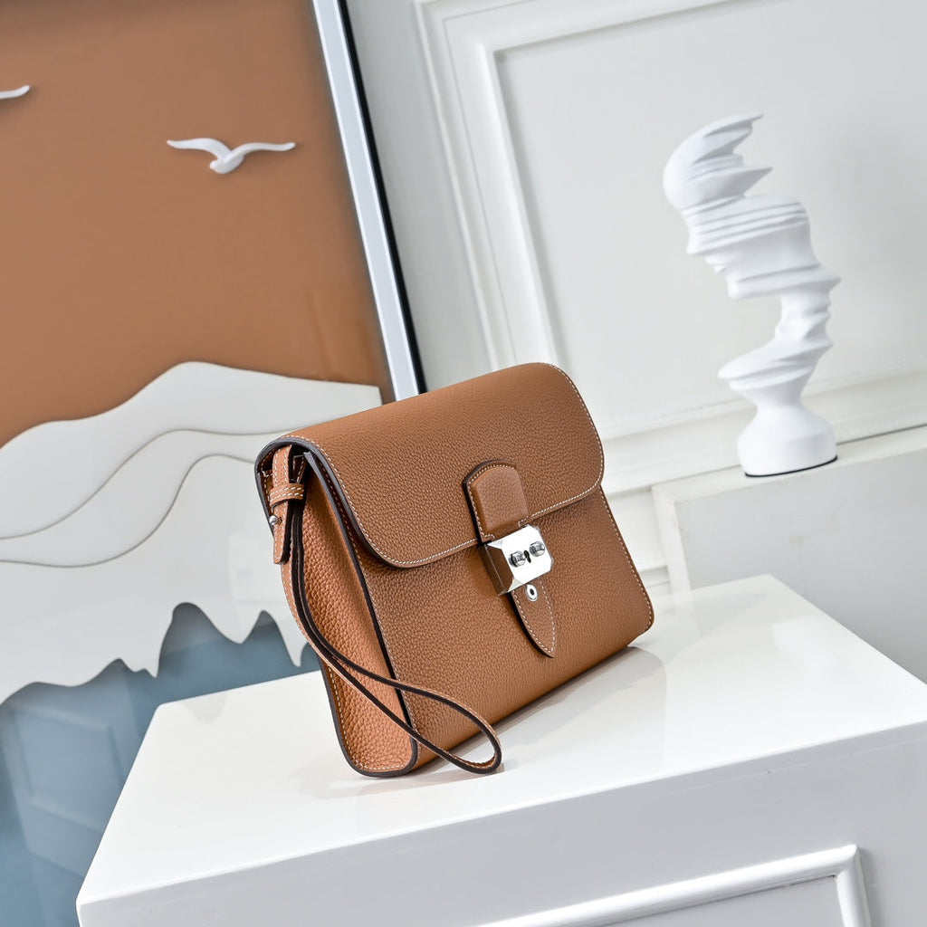 Hermès Sac a Depeches 24 – Togo Calfskin Brown - Default Title - View 2