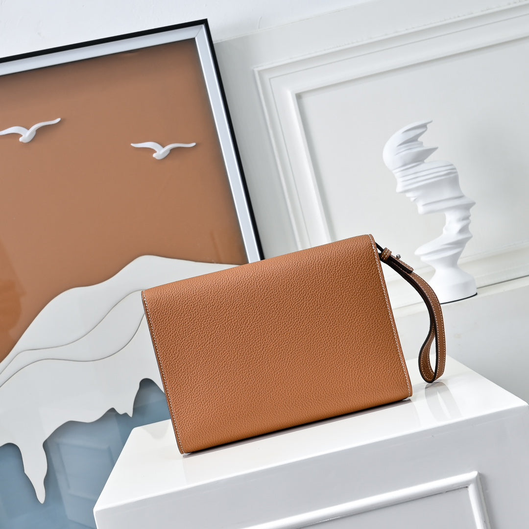 Hermès Sac a Depeches 24 – Togo Calfskin Brown - Default Title - View 3