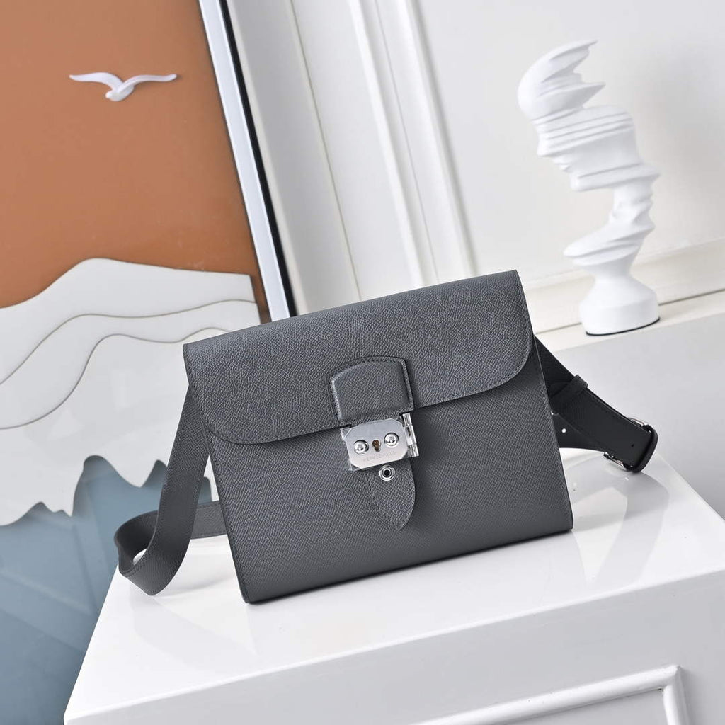 Hermès Sac Dépêche 21 – Dark Gray Epsom Calfskin Leather Bag