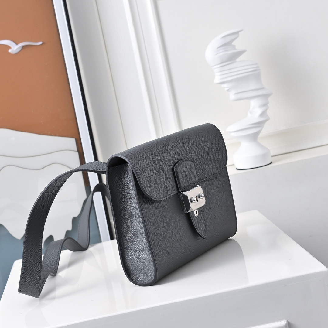 Hermès Sac Dépêche 21 – Dark Gray Epsom Calfskin Leather Bag