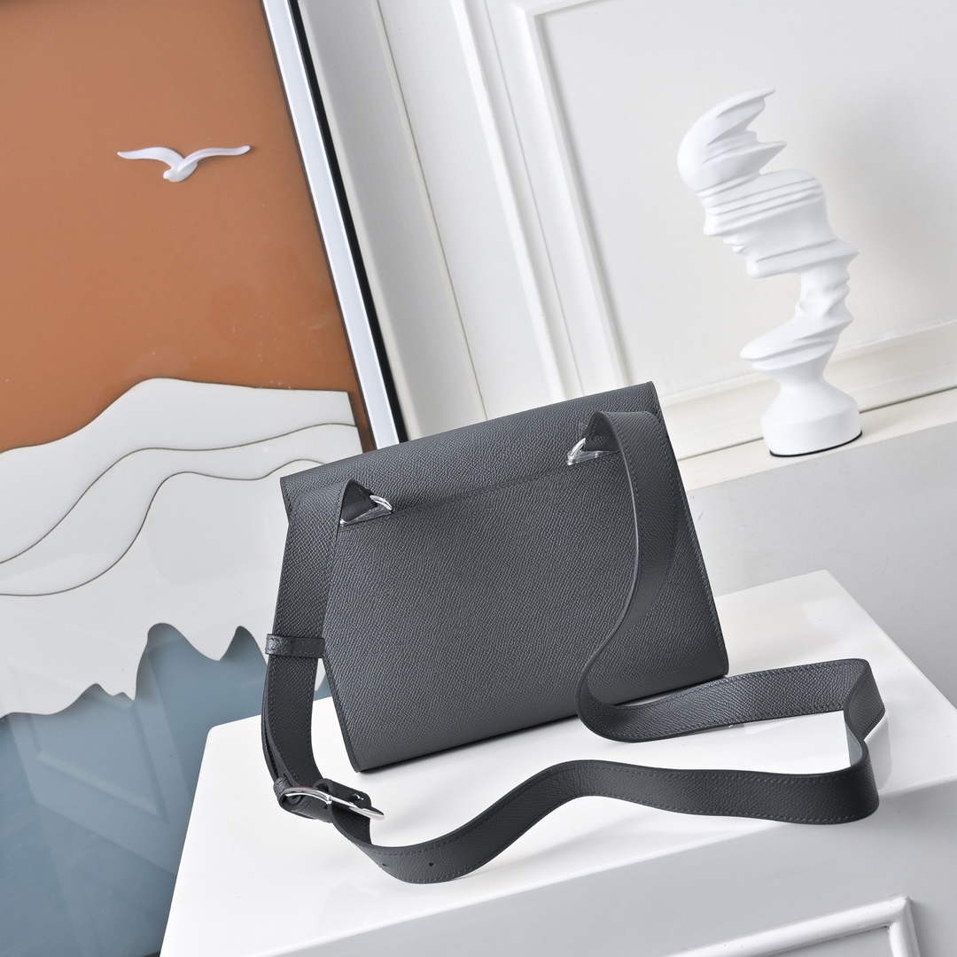 Hermès Sac Dépêche 21 – Dark Gray Epsom Calfskin Leather Bag