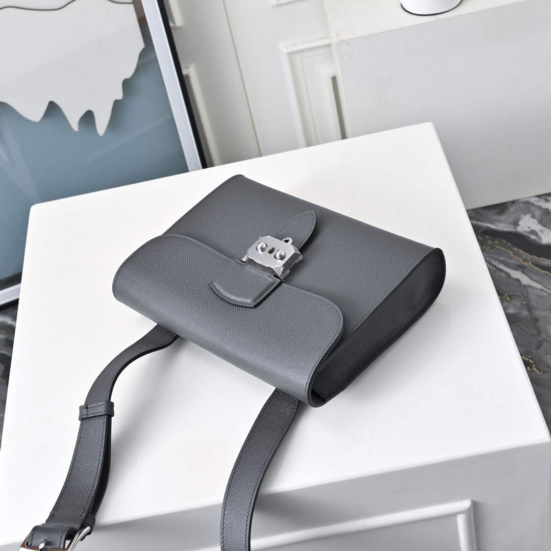 Hermès Sac Dépêche 21 – Dark Gray Epsom Calfskin Leather Bag