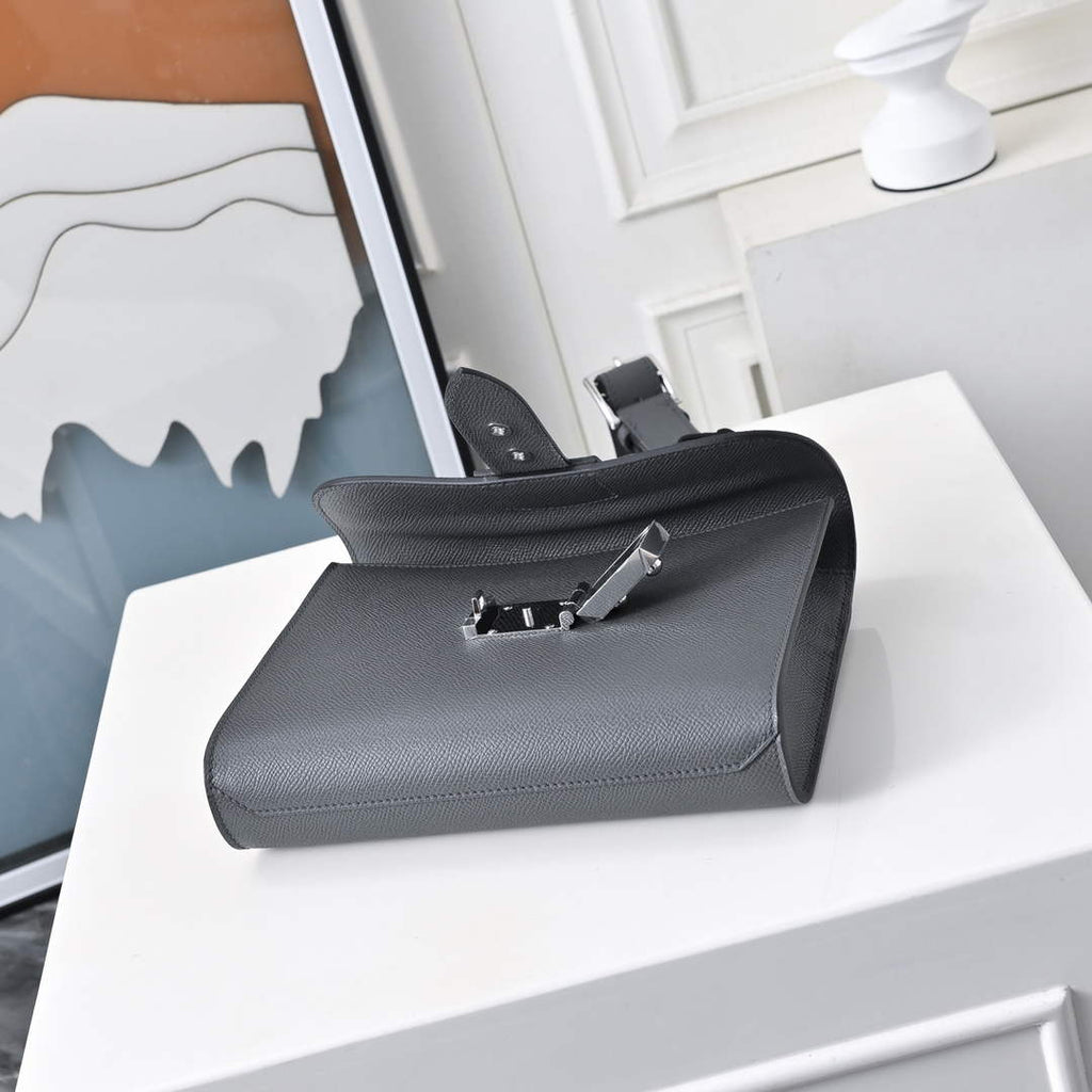 Hermès Sac Dépêche 21 – Dark Gray Epsom Calfskin Leather Bag
