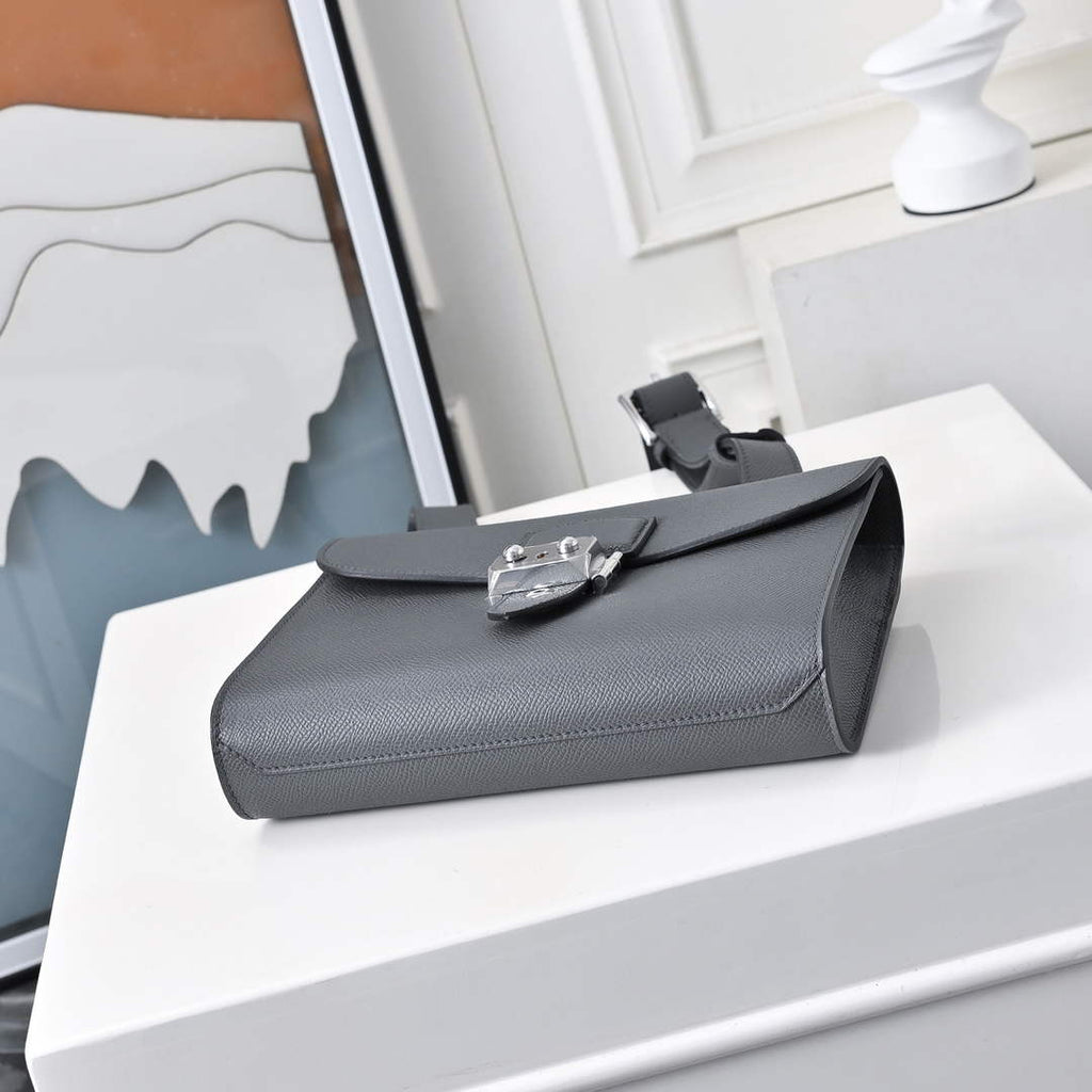 Hermès Sac Dépêche 21 – Dark Gray Epsom Calfskin Leather Bag