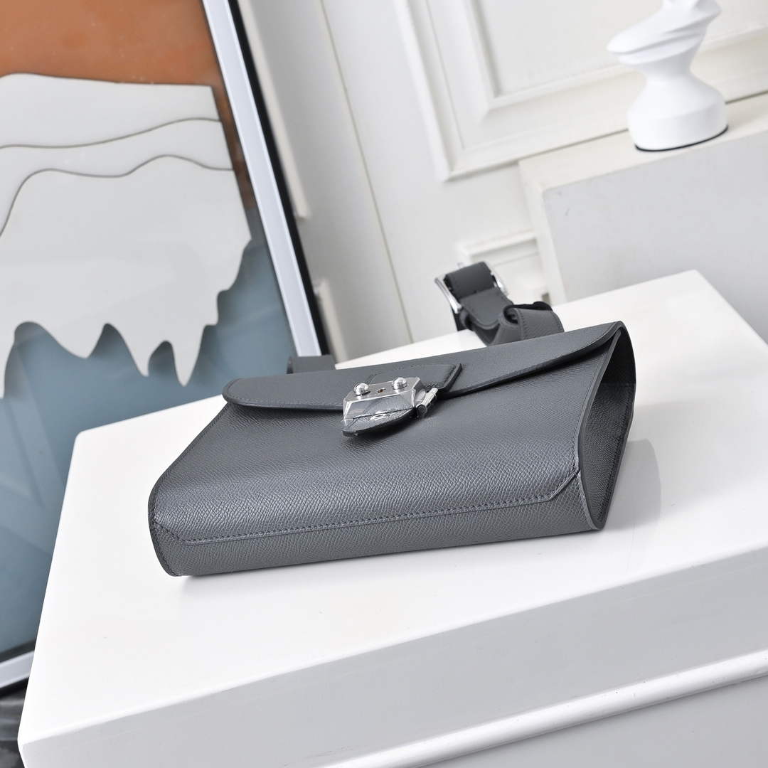 Hermès Sac Dépêche 21 – Dark Gray Epsom Calfskin Leather Bag