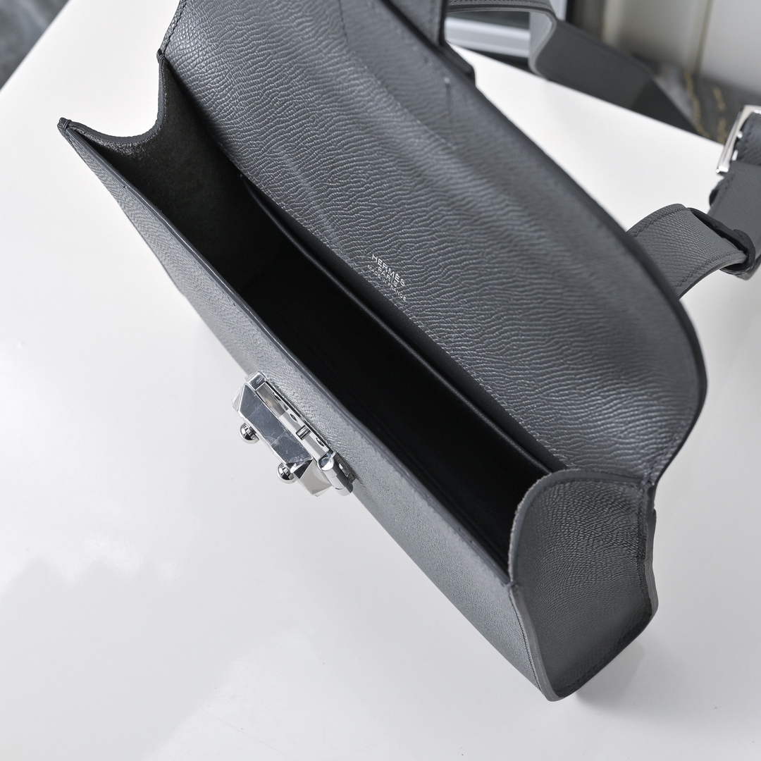 Hermès Sac Dépêche 21 – Dark Gray Epsom Calfskin Leather Bag