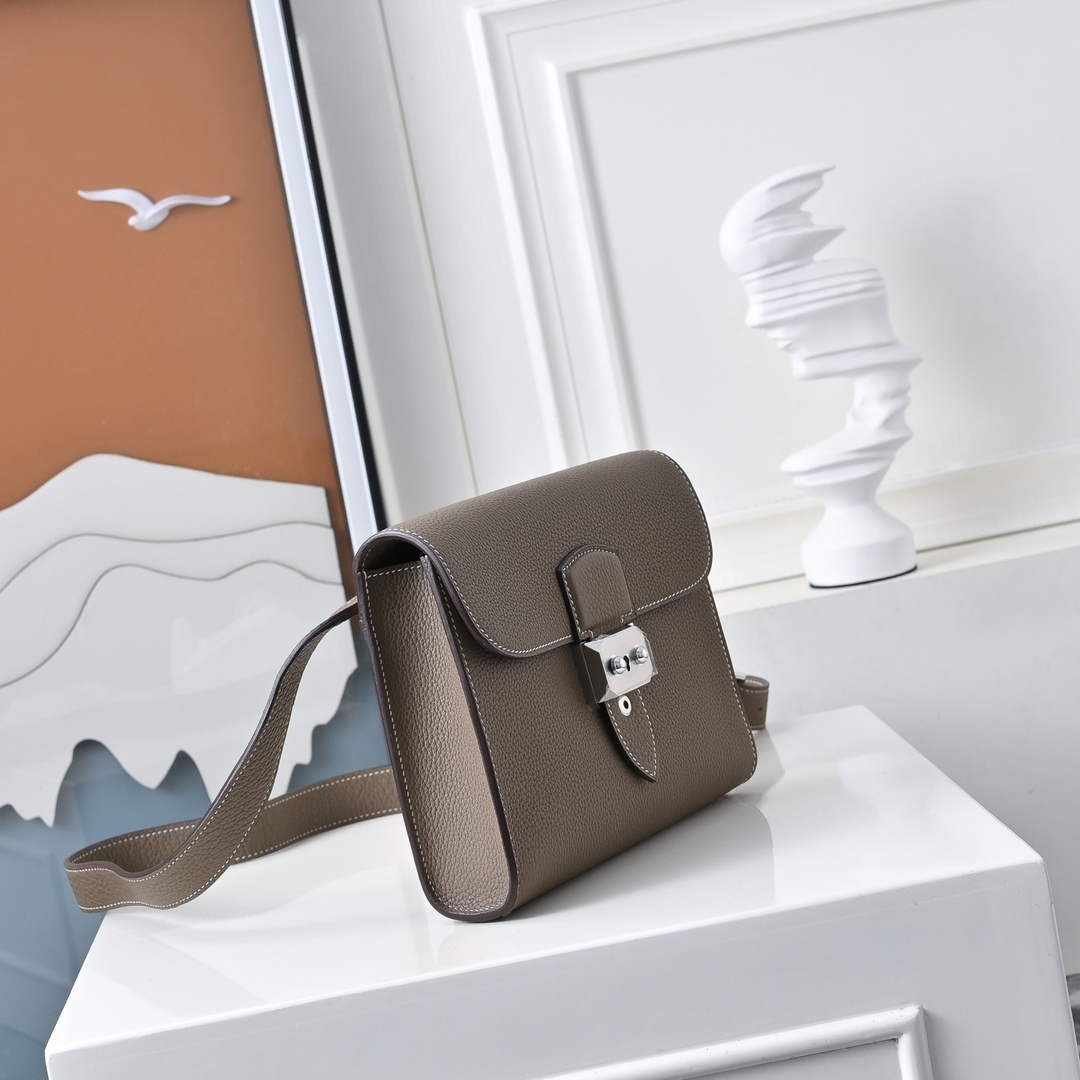 Hermès Sac Dépêche 21 – Gray & Silver Hardware – Epsom Calfskin
