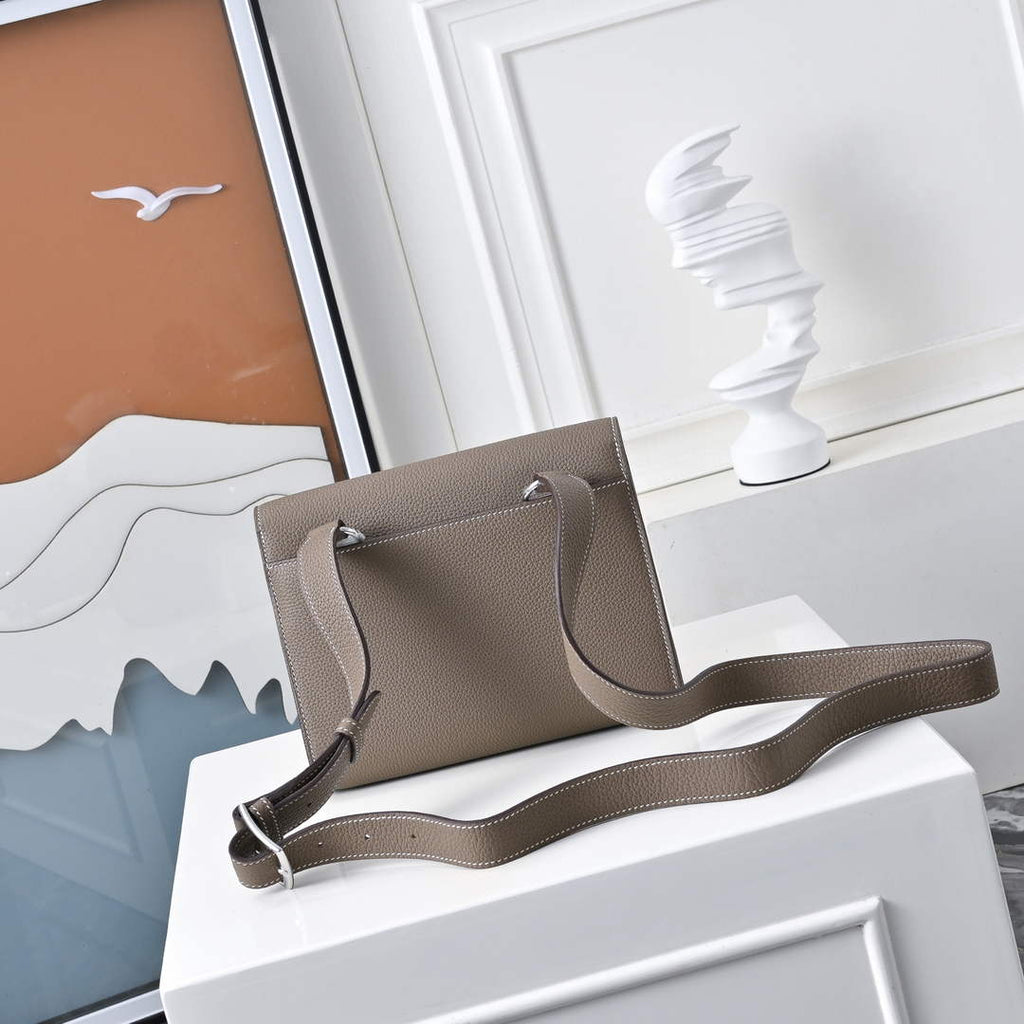 Hermès Sac Dépêche 21 – Gray & Silver Hardware – Epsom Calfskin