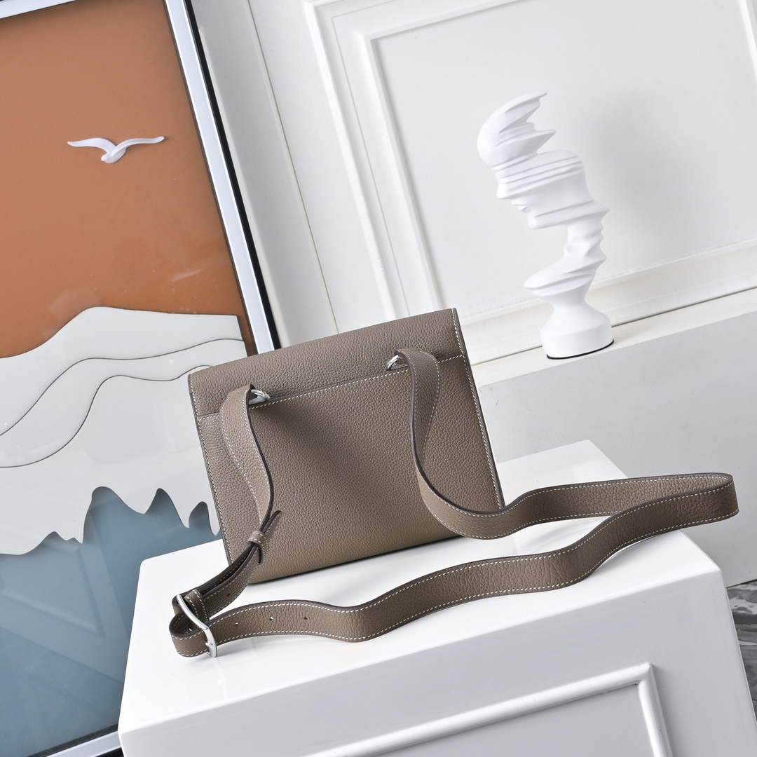 Hermès Sac Dépêche 21 – Gray & Silver Hardware – Epsom Calfskin