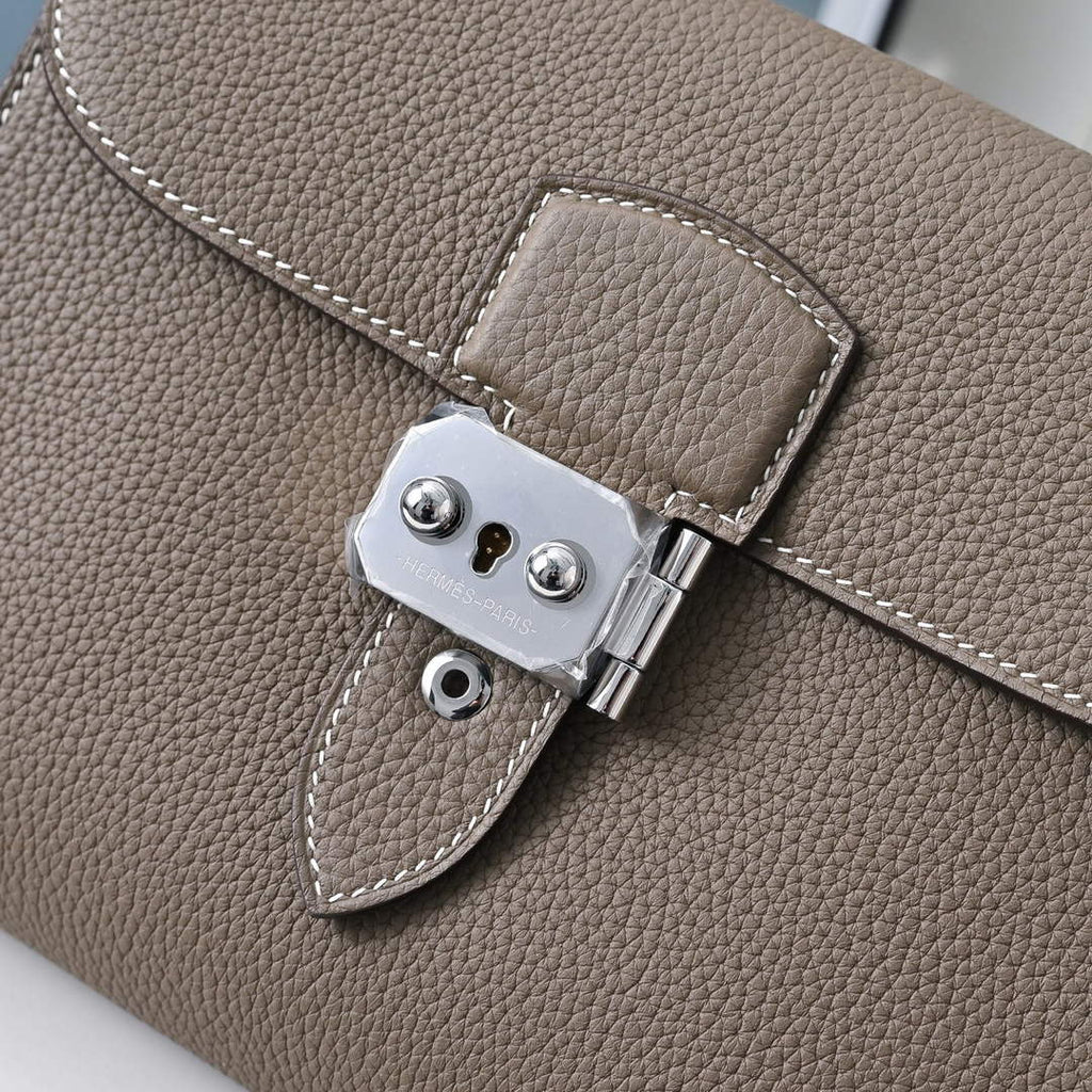Hermès Sac Dépêche 21 – Gray & Silver Hardware – Epsom Calfskin