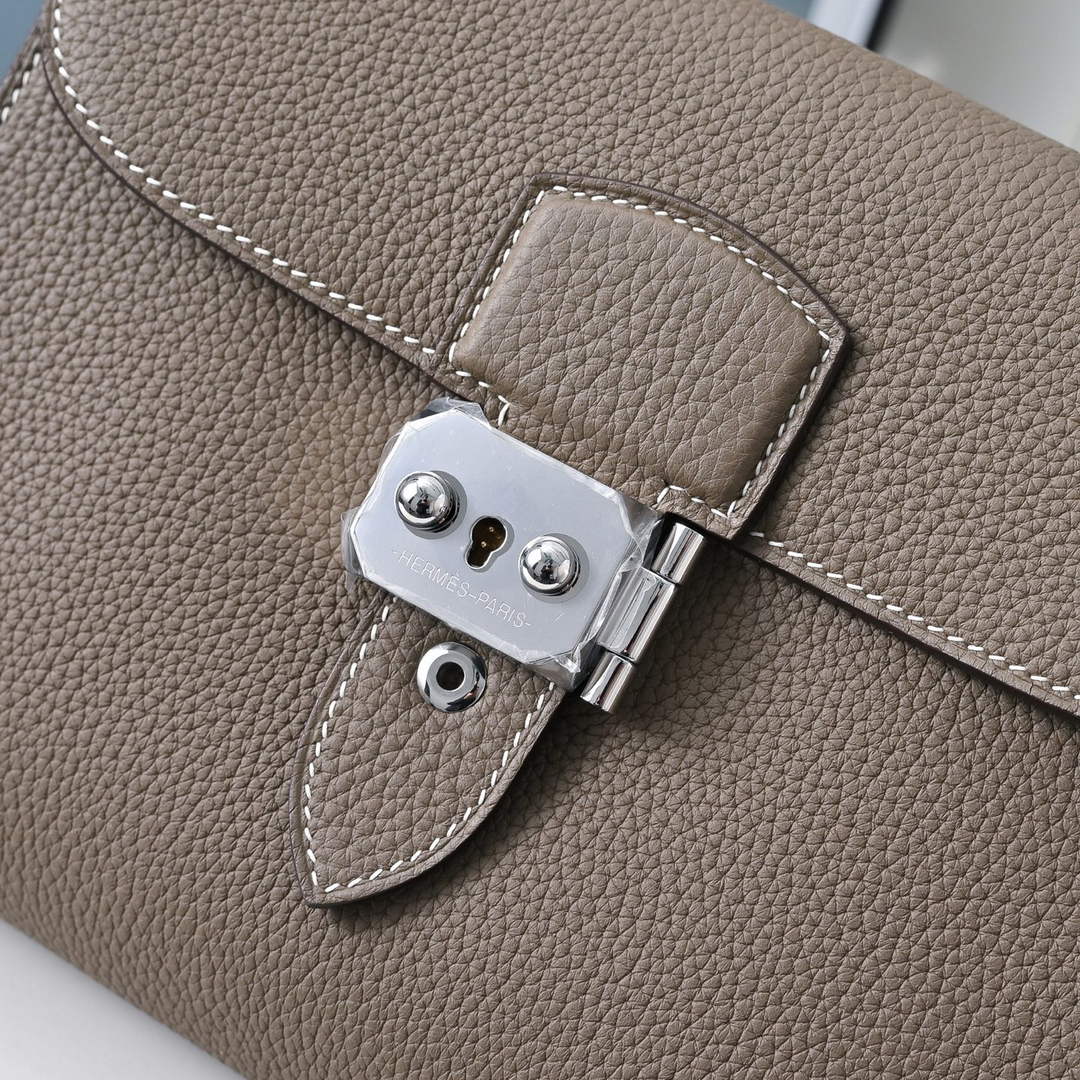 Hermès Sac Dépêche 21 – Gray & Silver Hardware – Epsom Calfskin