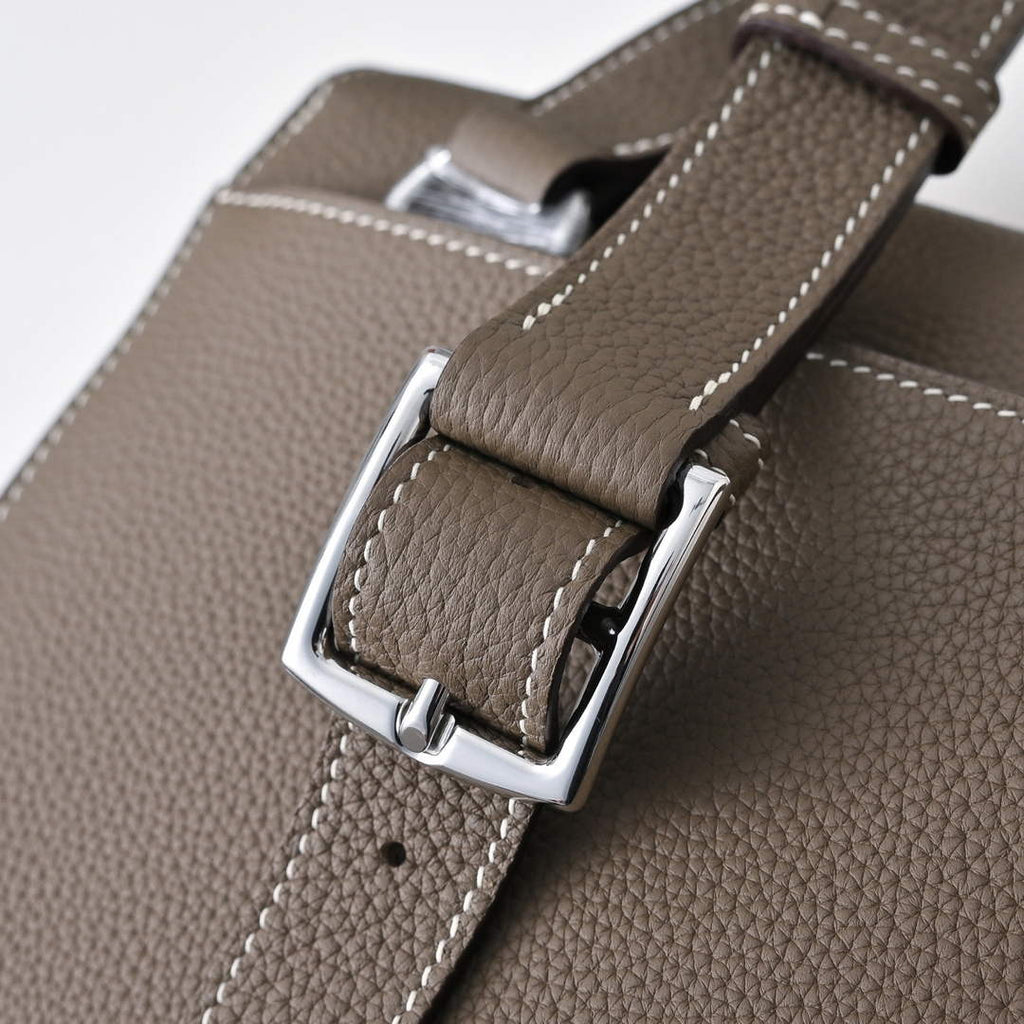 Hermès Sac Dépêche 21 – Gray & Silver Hardware – Epsom Calfskin