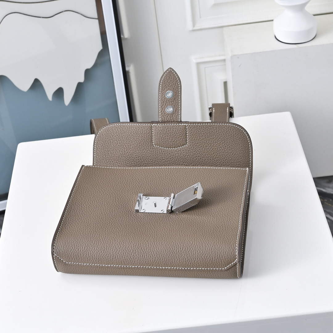 Hermès Sac Dépêche 21 – Gray & Silver Hardware – Epsom Calfskin