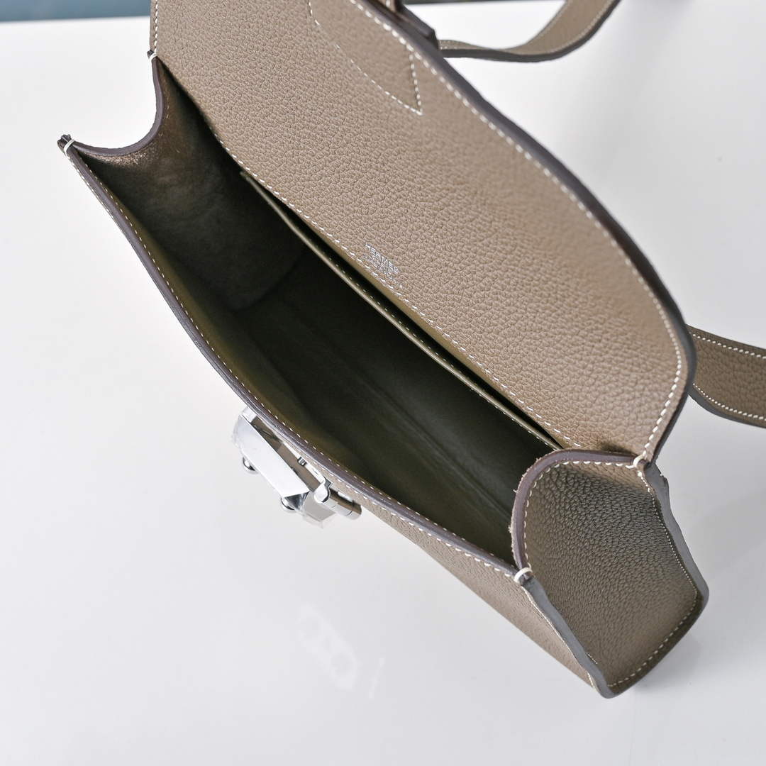 Hermès Sac Dépêche 21 – Gray & Silver Hardware – Epsom Calfskin