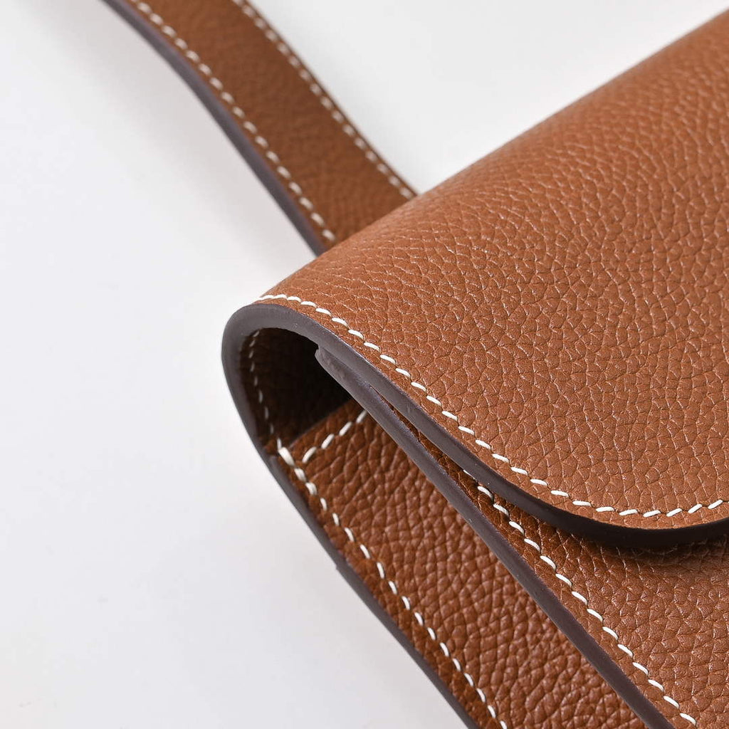 Hermès Sac à Dépêches 21 – Secure Lockable Flap – Brown Epsom Calfskin
