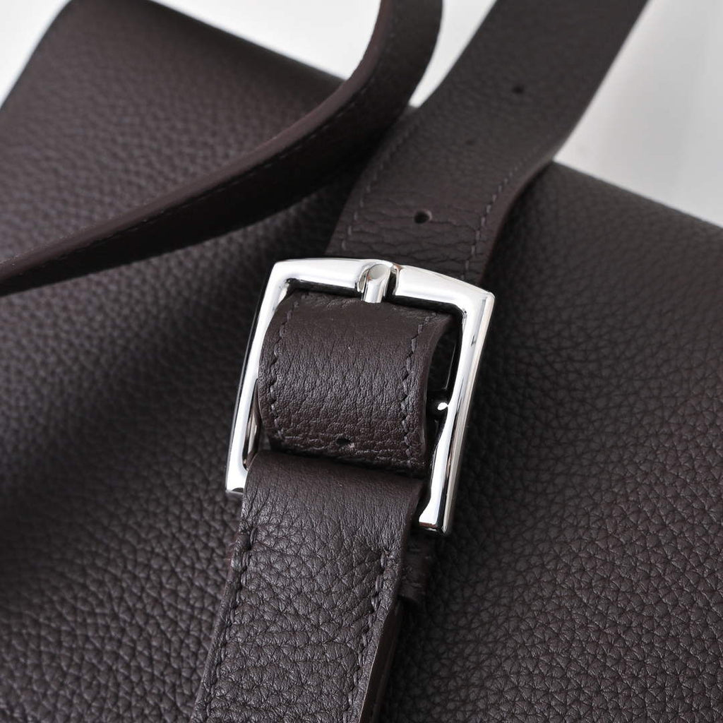 Vintage-Inspired Hermès Sac Dépêche 21 in Coffee Epsom Calfskin