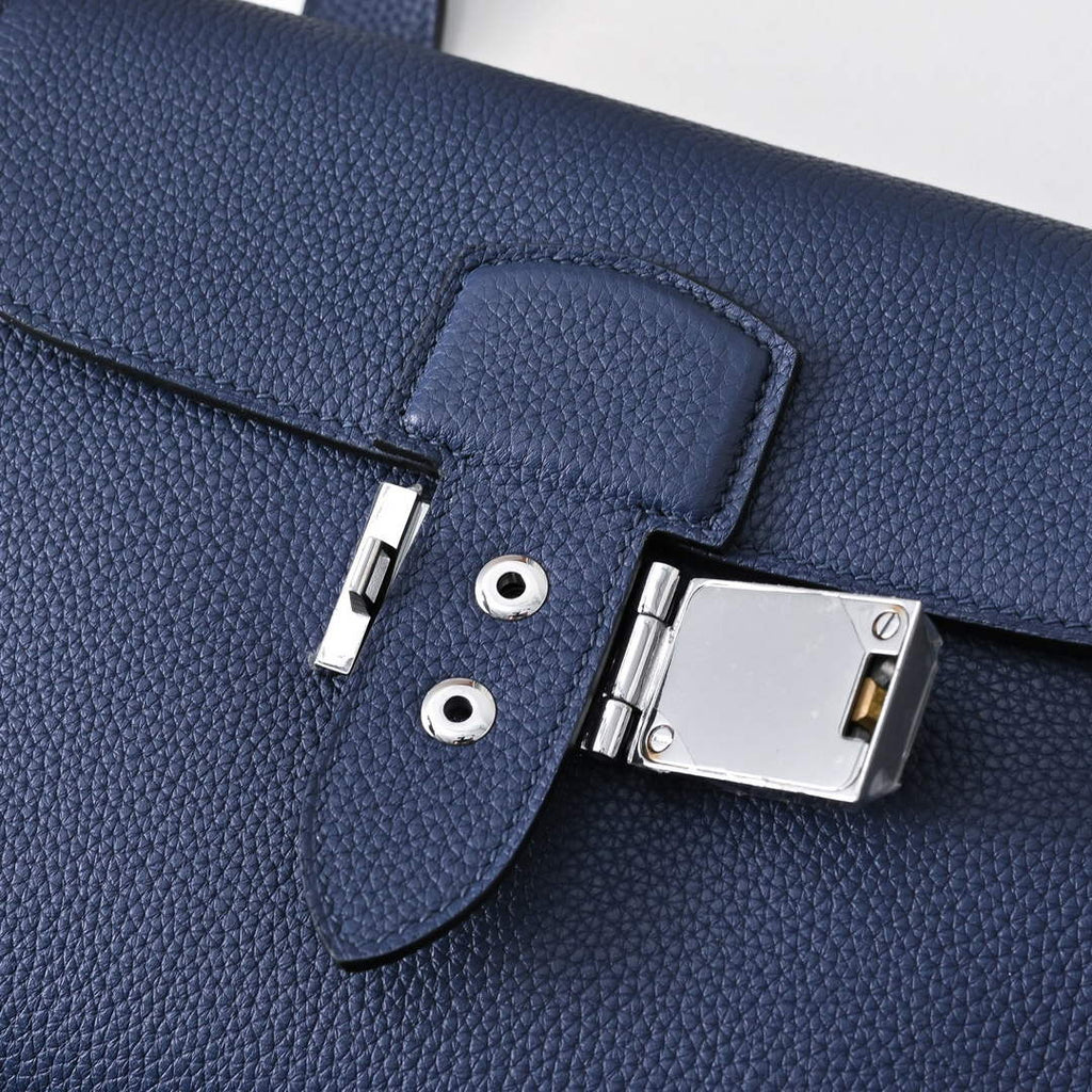 Small Size – Hermès Sac Dépêche 21 Bag – Navy Epsom Calfskin