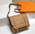 Hermès Steven Messenger Bag Togo leather Silver hardware 30cm Light Brown