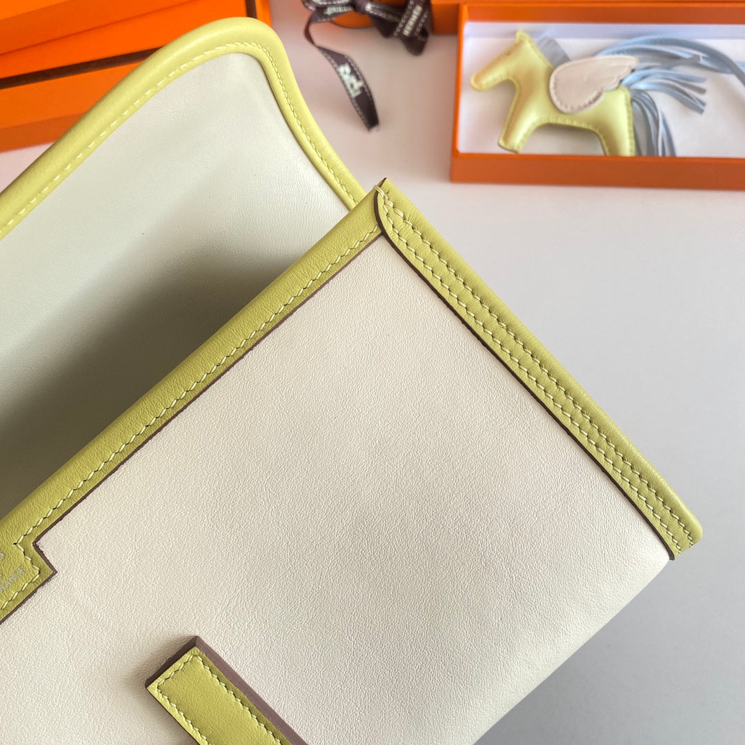 Hermes Wallet Clutch Swift Leather 29cm In Beige Green
