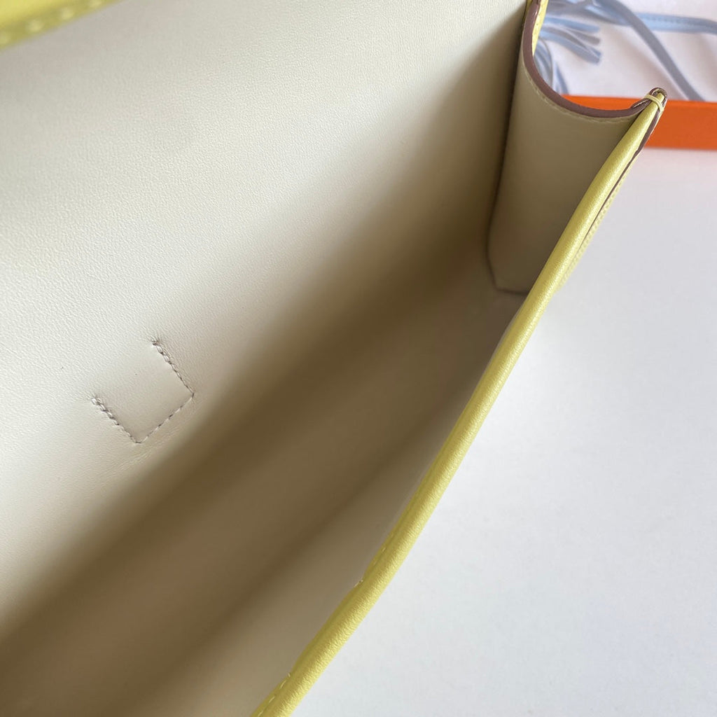 Hermes Wallet Clutch Swift Leather 29cm In Beige Green