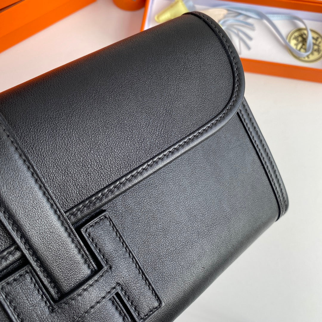 Hermes Wallet Clutch Swift Leather 29cm In Black