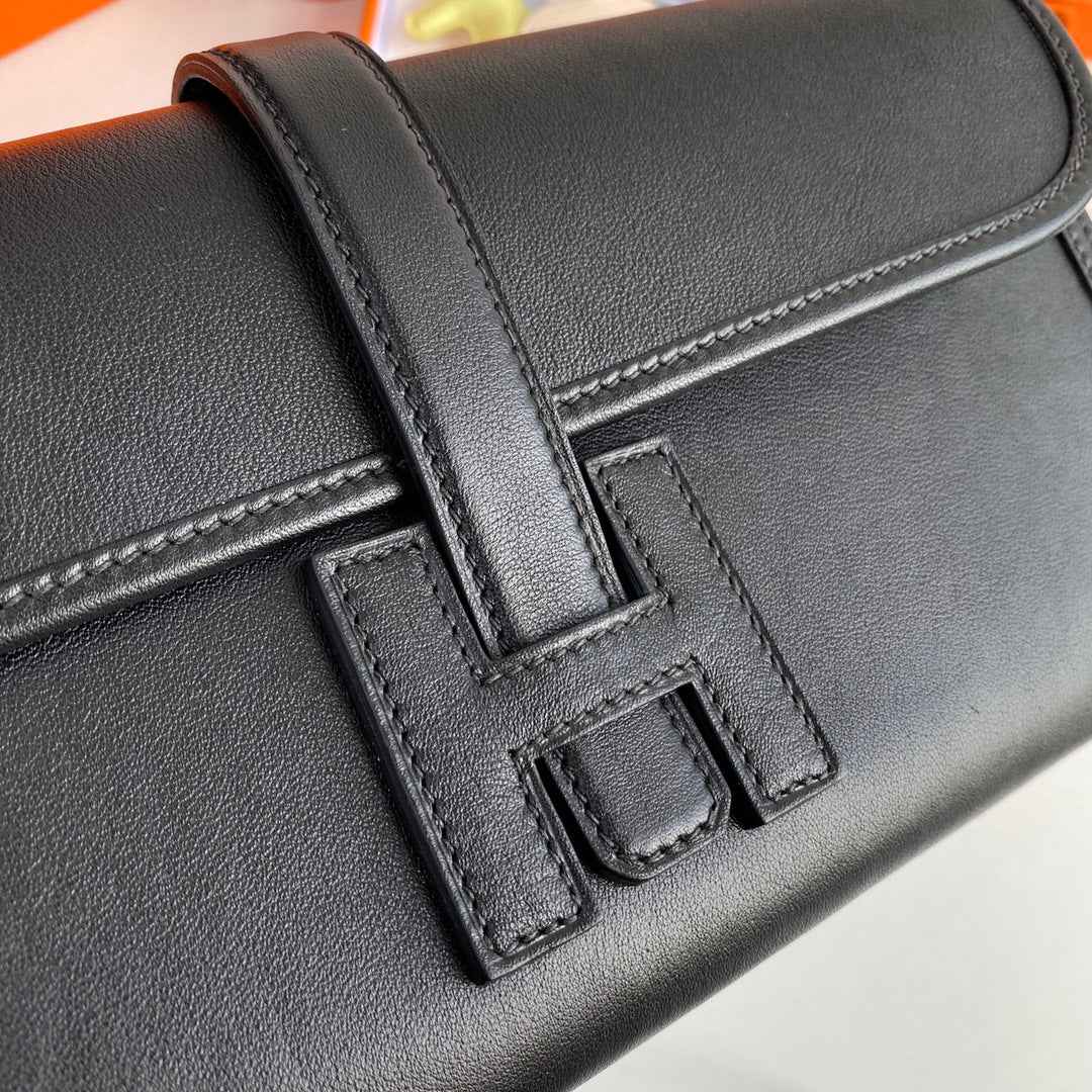 Hermes Wallet Clutch Swift Leather 29cm In Black