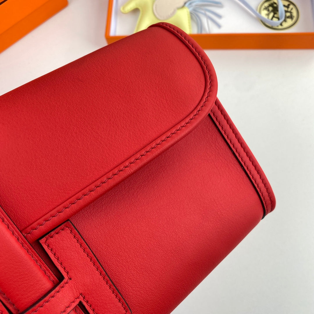Hermes Wallet Clutch Swift Leather 29cm In Red