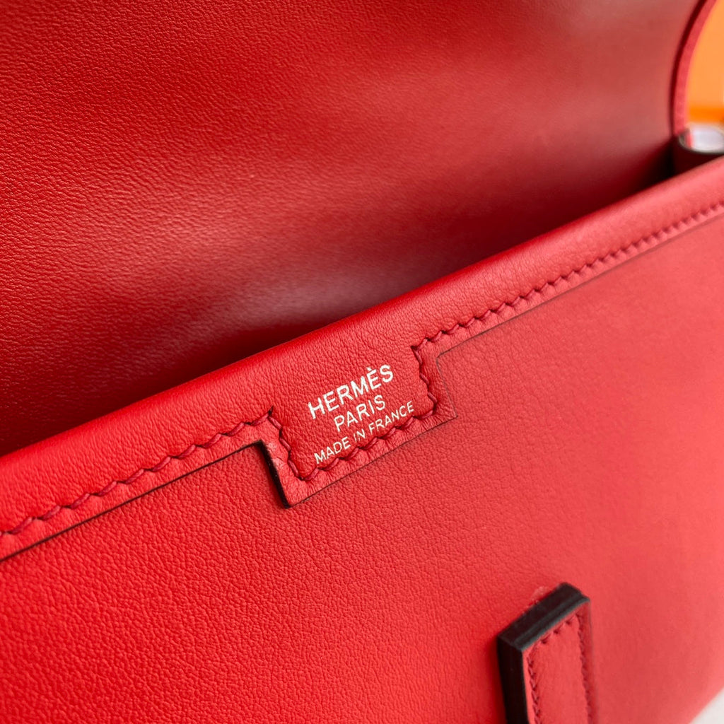 Hermes Wallet Clutch Swift Leather 29cm In Red