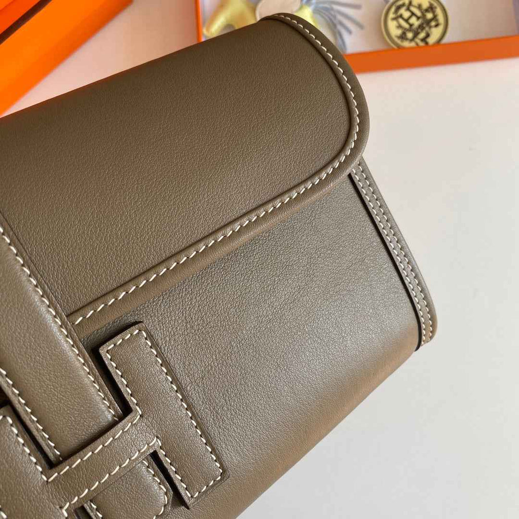 Hermes Wallet Clutch Swift Leather 29cm In Gray