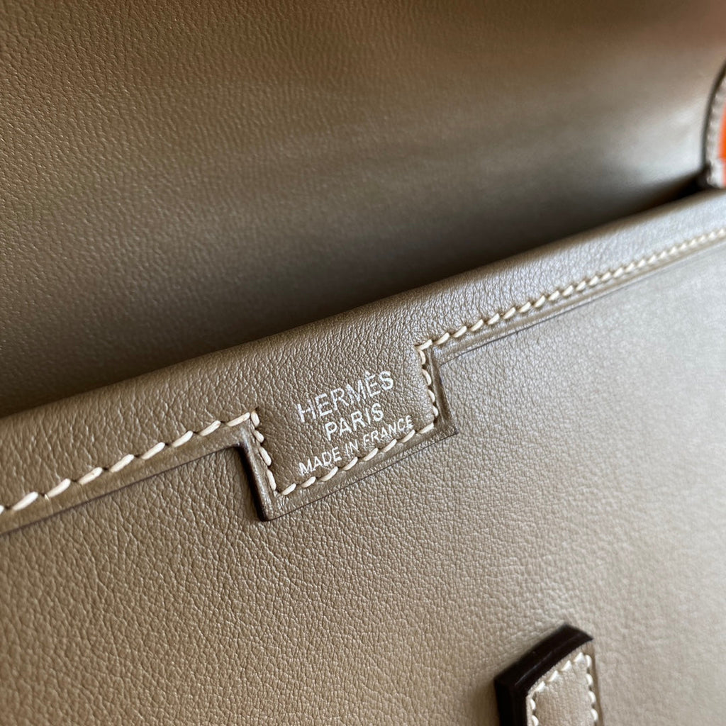 Hermes Wallet Clutch Swift Leather 29cm In Gray