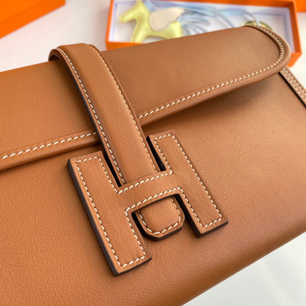 Hermes Wallet Clutch Swift Leather 29cm In Light Brown