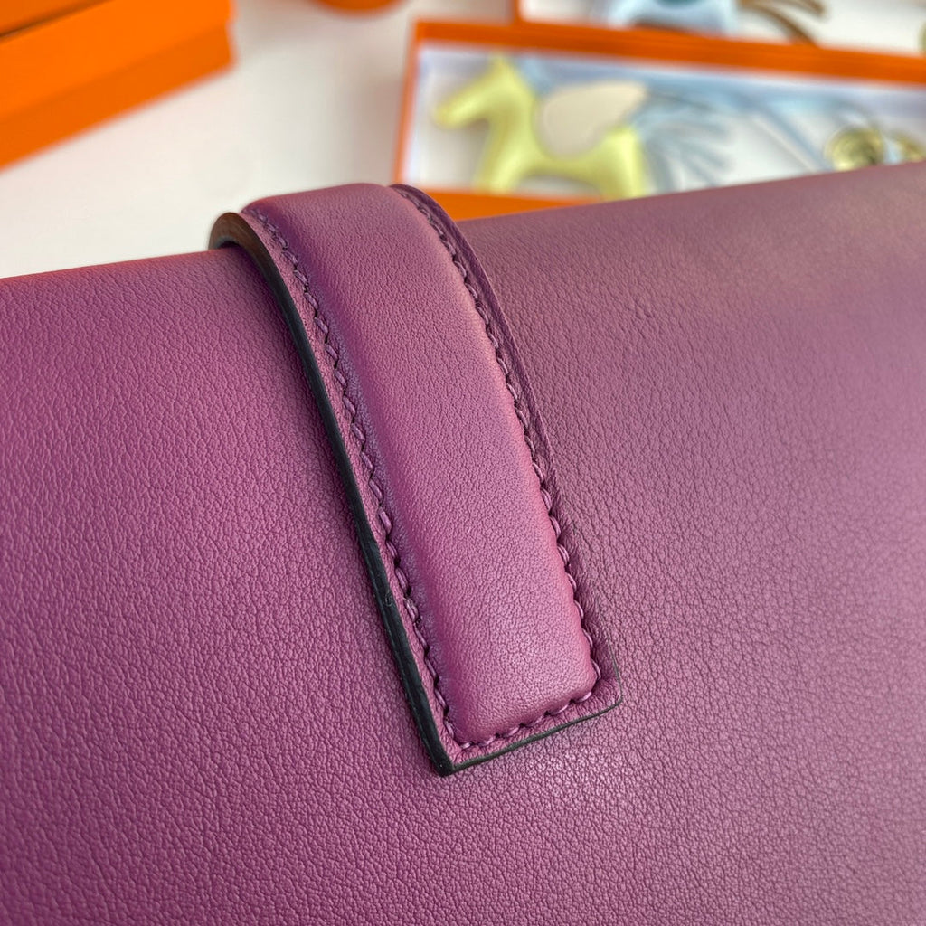 Hermes Wallet Clutch Swift Leather 29cm In Purple