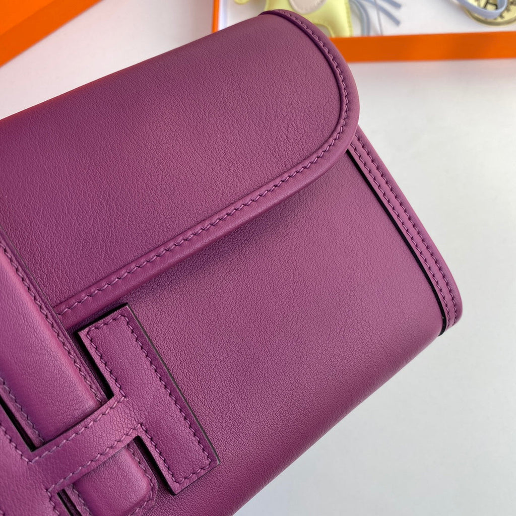 Hermes Wallet Clutch Swift Leather 29cm In Purple