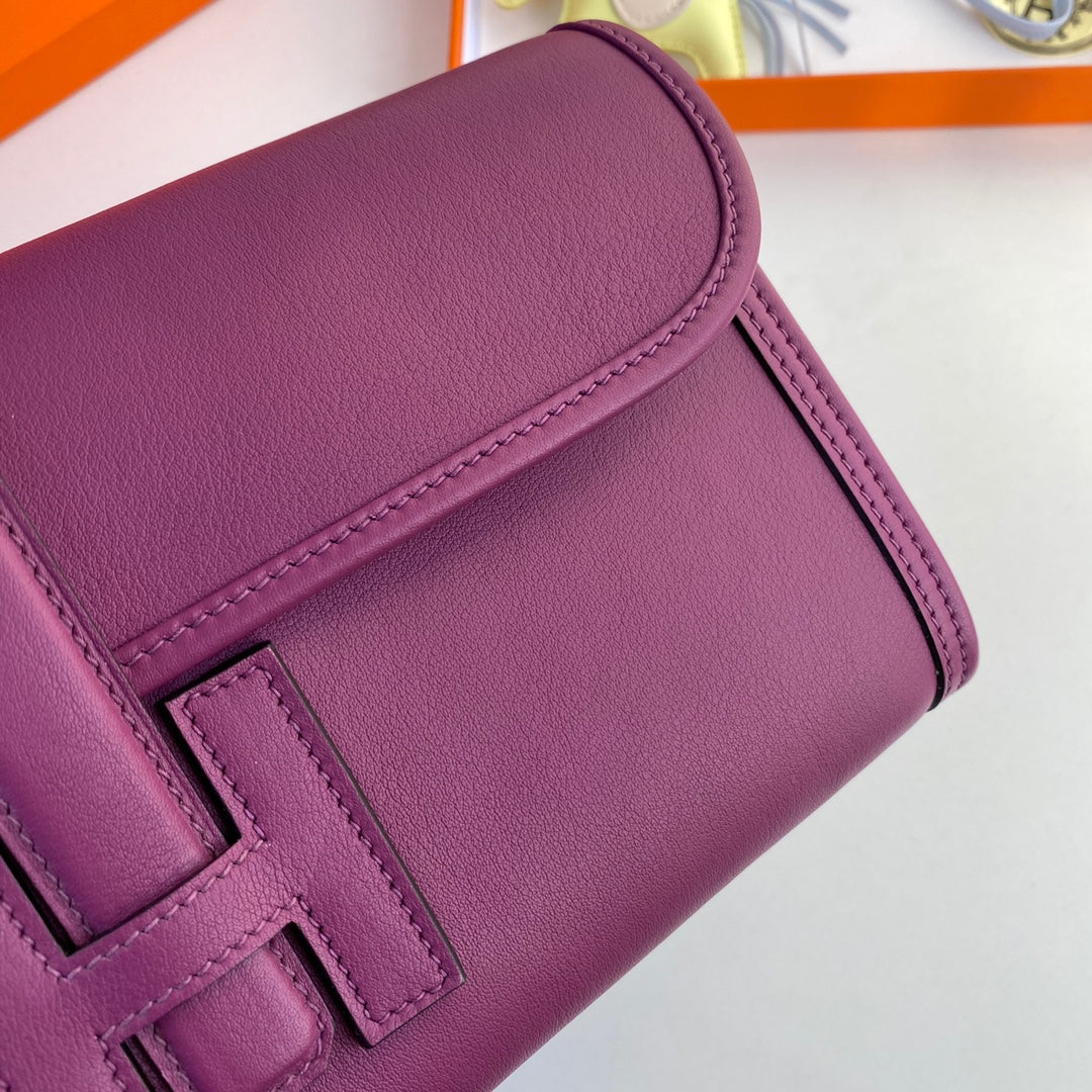 Hermes Wallet Clutch Swift Leather 29cm In Purple