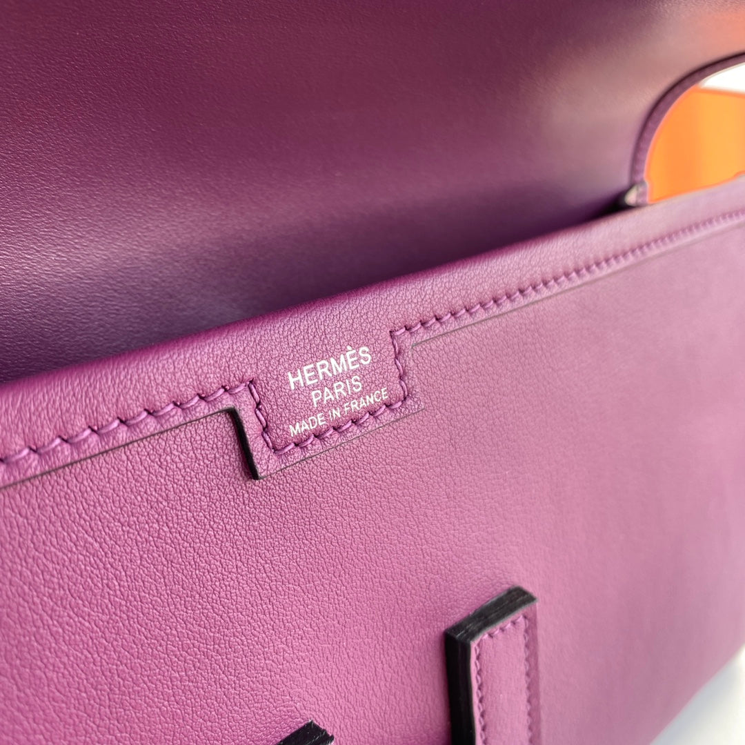 Hermes Wallet Clutch Swift Leather 29cm In Purple