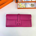 Hermes Wallet Clutch Swift Leather 29cm In Rose Plum