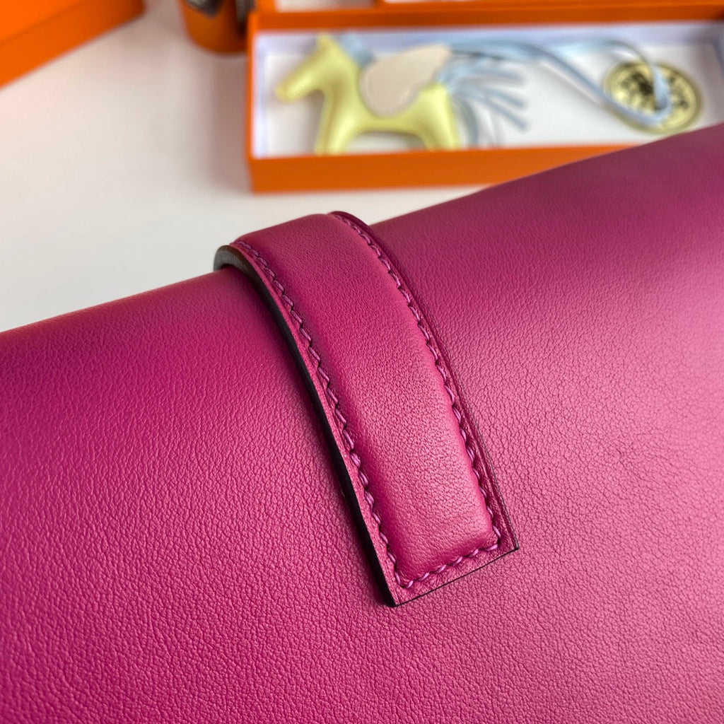 Hermes Wallet Clutch Swift Leather 29cm In Rose Plum