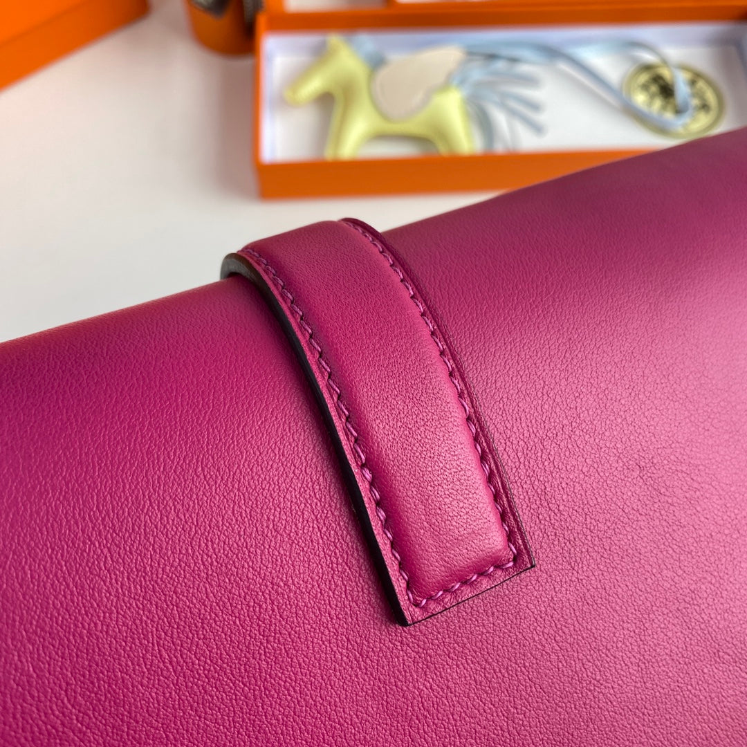 Hermes Wallet Clutch Swift Leather 29cm In Rose Plum