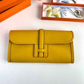 Hermes Wallet Clutch Swift Leather 29cm In Yellow