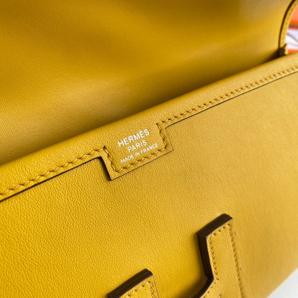 Hermes Wallet Clutch Swift Leather 29cm In Yellow