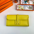 Hermes Wallet Clutch Swift Leather 29cm In Lemon Yellow
